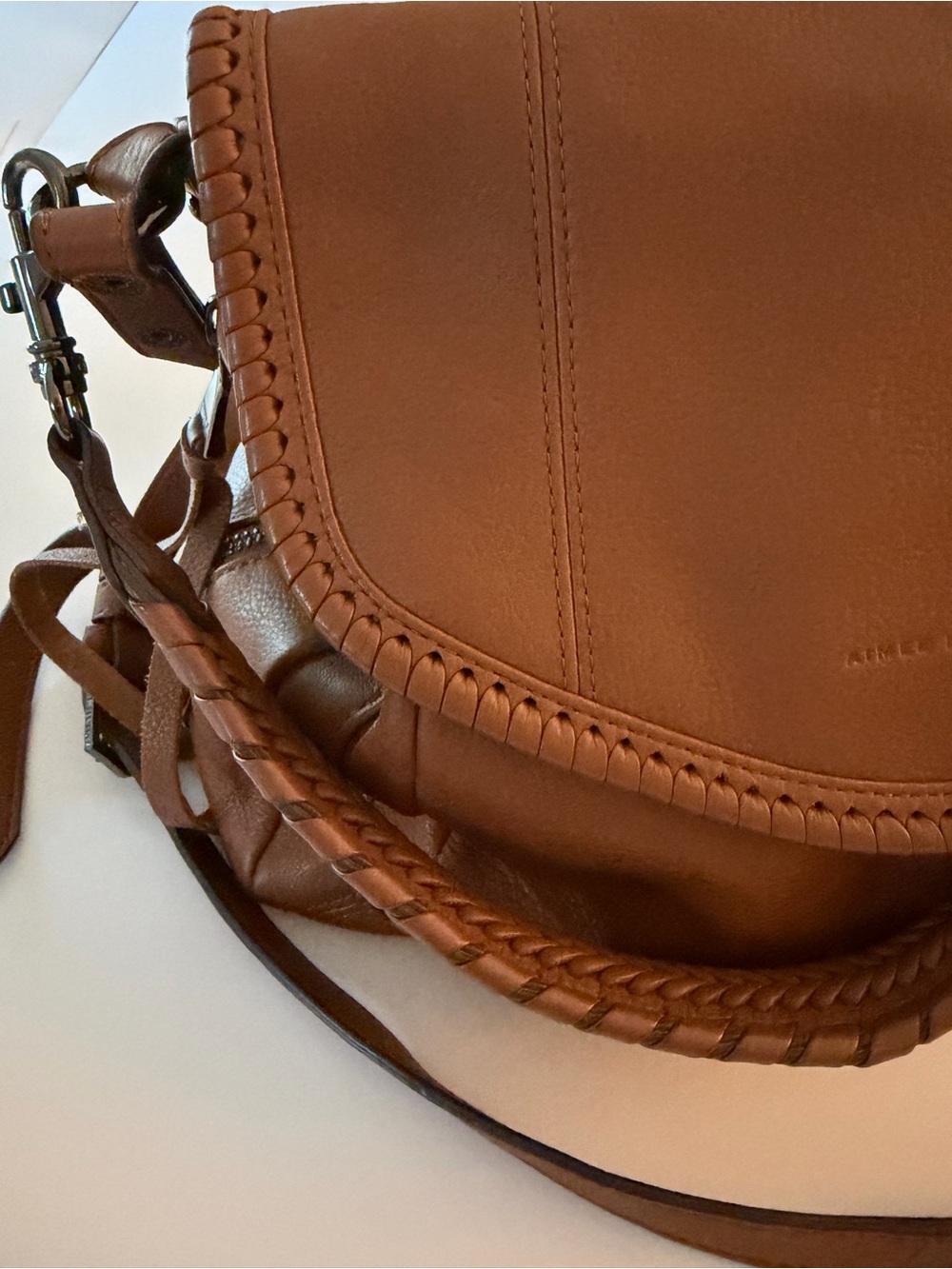 Aimee Kestenberg Brown Leather Convertible Shoulder Crossbody Bag - Picture 8 of 12